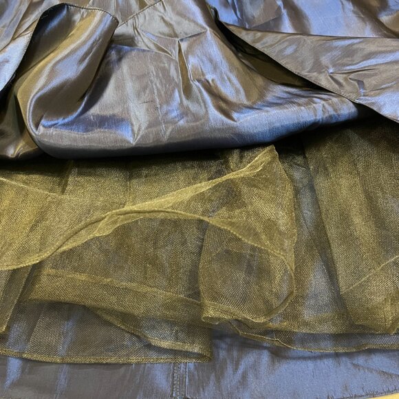 JR Nites by Caliendo Women’s Formal Maxi Skirt Navy Blue Taffeta A-Line Wiast 28 - Picture 7 of 7